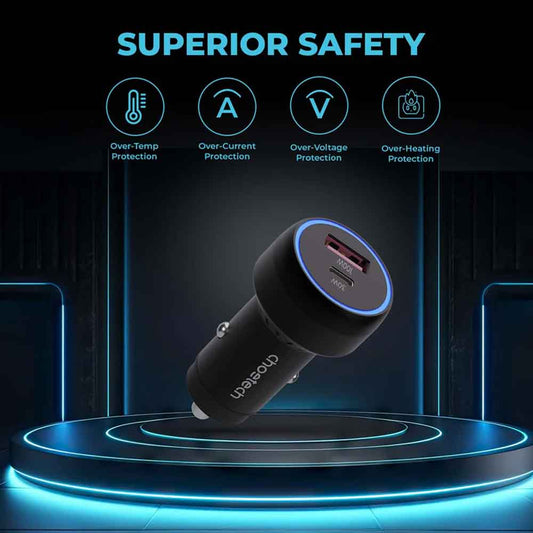 Car Charger 60W with Type-C and Micro USB Port  TC0014