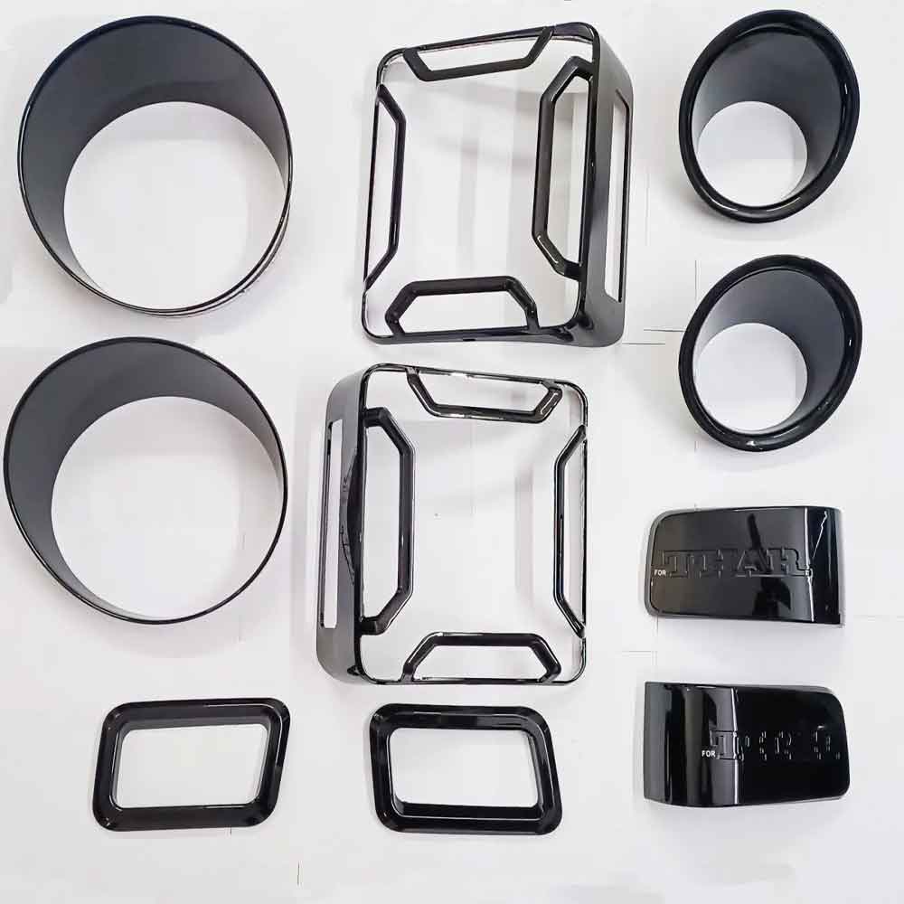 Mahindra Thar 2020 Onward Piano Gloss Black Exterior Body Show Kit (Set of 13Pcs.)