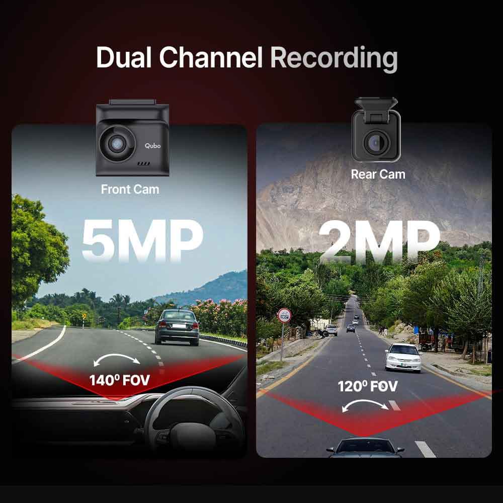 Qubo Smart Dashcam Pro 2.7K + Rear Cam