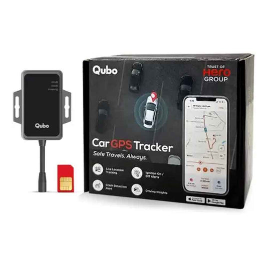 Qubo Car GPS Tracker Live Tracking + Engine ON-Off Alerts | Anti-Theft | Towing Alerts | Accident Alerts