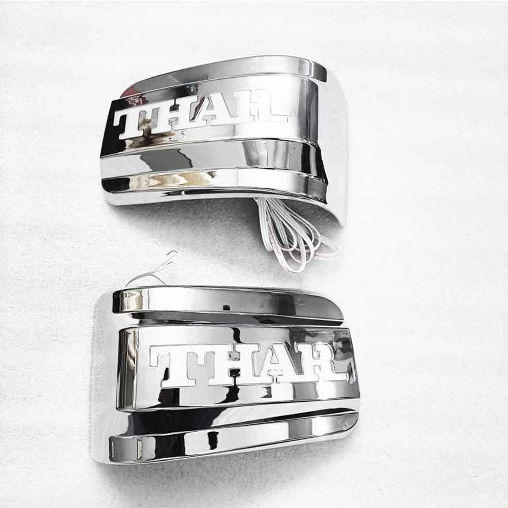 Side Mirror LED Indicator Lights for Mahindra Thar 2020 Onwards - Chrome Finish