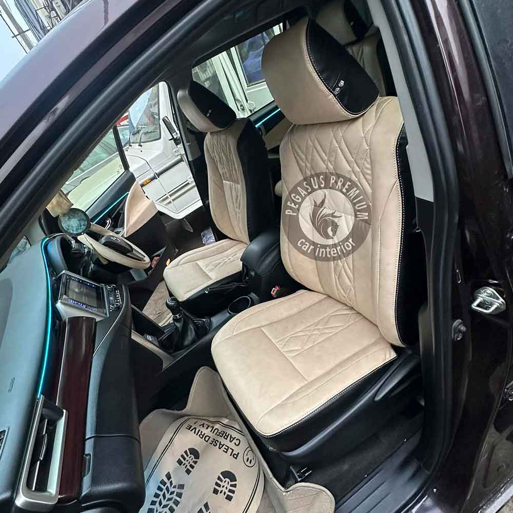 Toyota Innova Crysta Interior Modification in Beige & Tan - Pegasus Premium