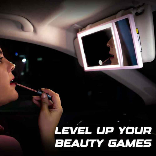 Vanitify Car LED Make Up Mirror | Three Light Modes | Portable