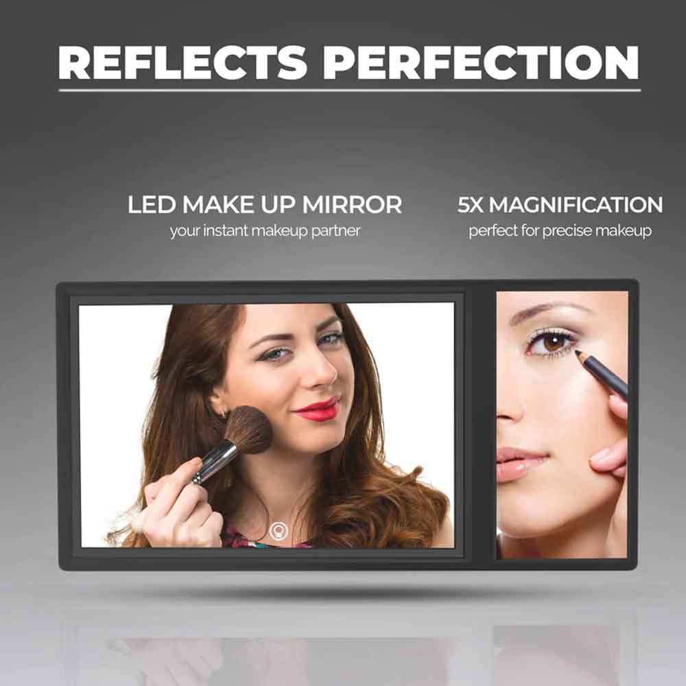 Vanitify Car LED Make Up Mirror | Three Light Modes | Portable