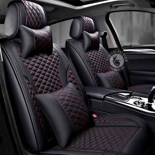 Volkswagen Vento Seat Cover in Black Red Pegasus Premium