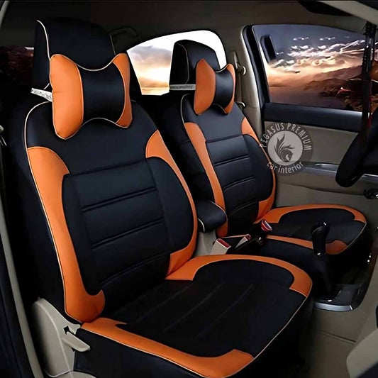 Ford Figo Seat Cover in Black Tan Pegasus Premium