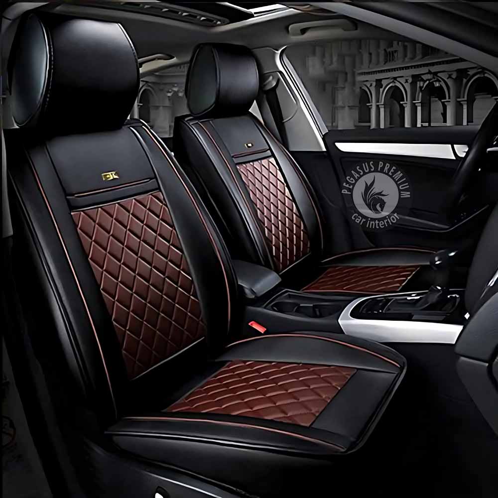 Mahindra XUV 700 Seat Cover in Black Brown Pegasus Premium