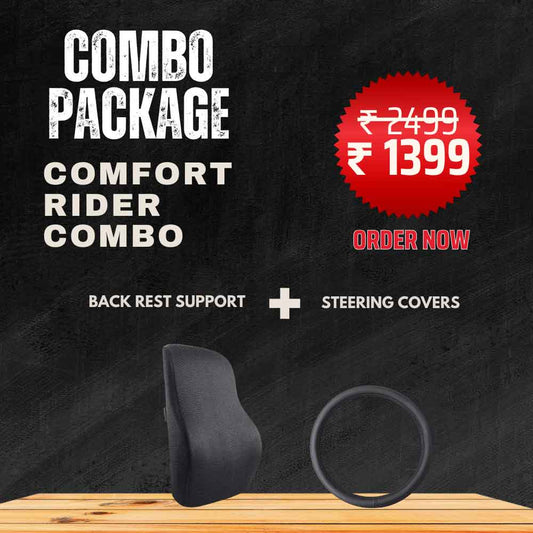 Combo Package Back Rest Support and Steering Cover