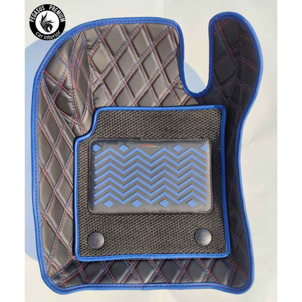 Car Premium Floor Mats in Black Blue Pegasus Premium
