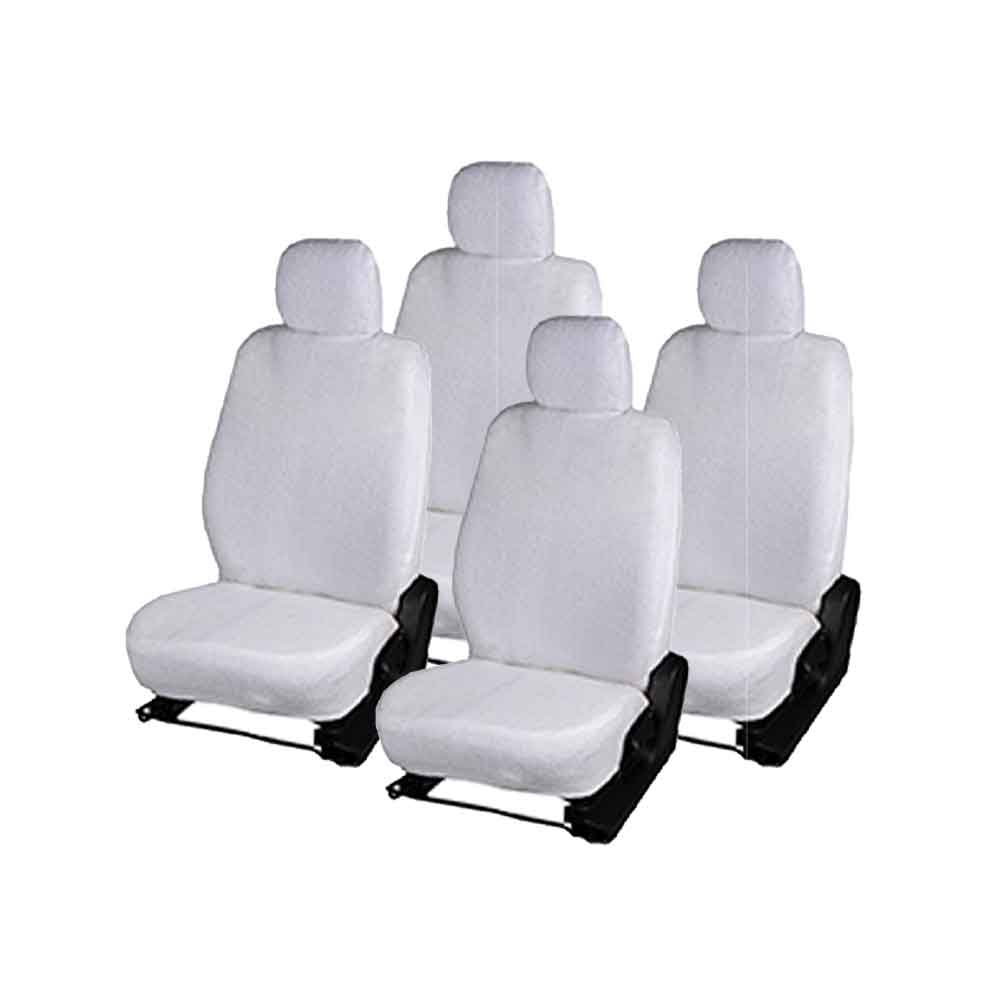 Premium Towel Seat Cover for Car in White