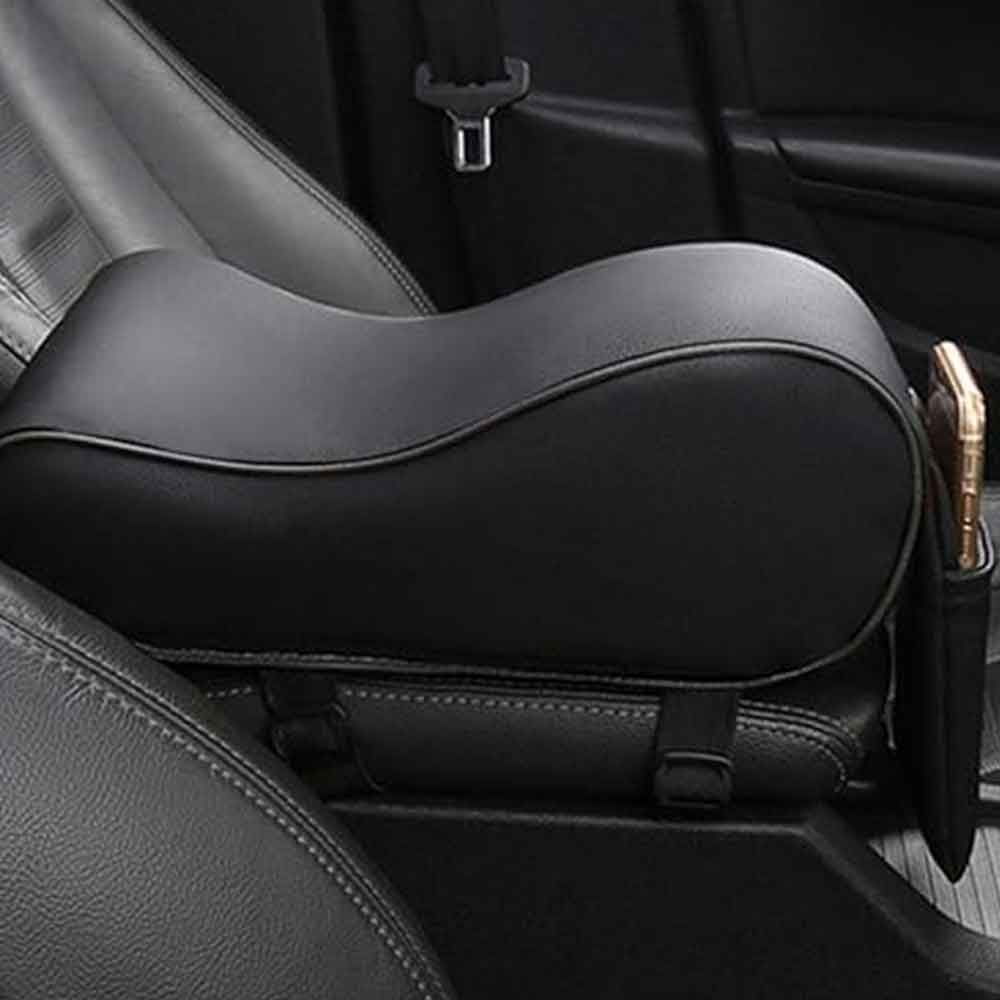Universal Car Armrest in Black Memory Foam with Phone Pocket Pegasus Premium