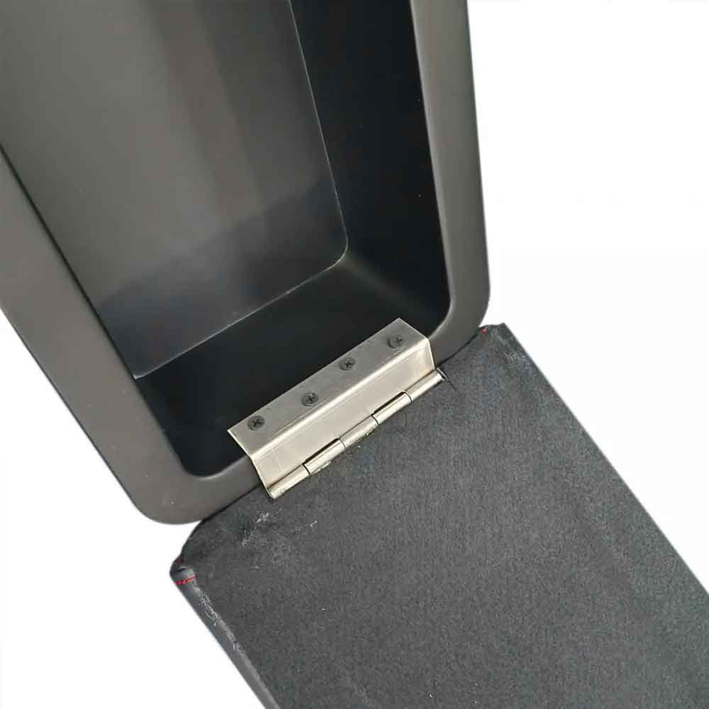 ABS Plastic Armrest With Dual USB Charging for Mahindra Thar 2020 Onwards - Black With Red Thread