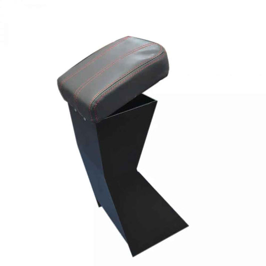 ABS Plastic Armrest With Dual USB Charging for Mahindra Thar 2020 Onwards - Black With Red Thread