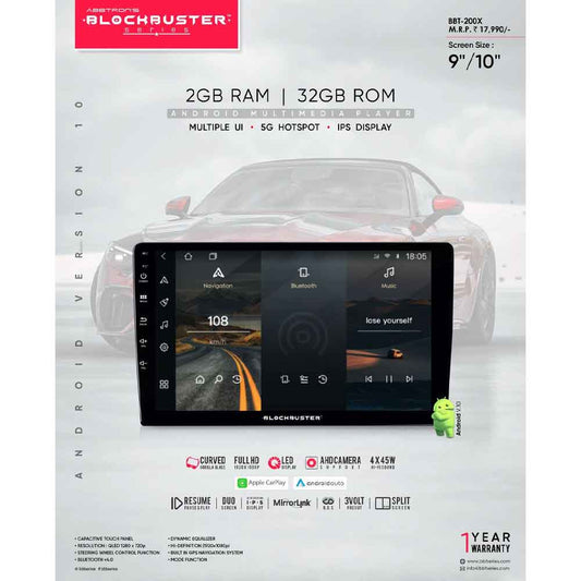 Blockbuster BBT-200X Car Android and Apple CarPlay Multimedia player