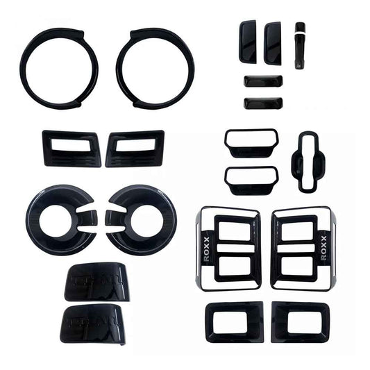 Glossy Black Garnish Combo Kit for Mahindra Thar Roxx 2024 Onwards