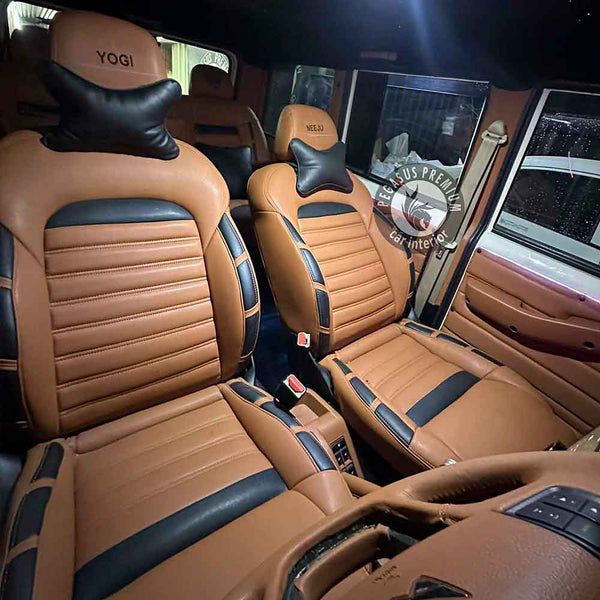 Mahindra Bolero Interior Modification in Tan & Black - Pegasus Premium ...