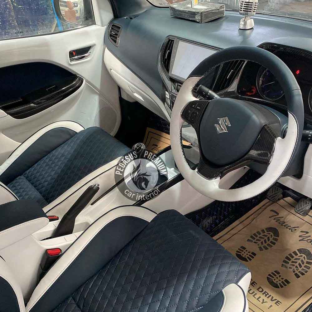 Maruti Suzuki Baleno Interior Modification in White & Black  - Pegasus Premium