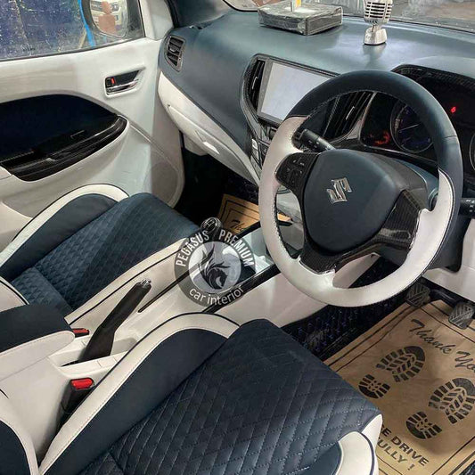 Maruti Suzuki Baleno Interior Modification in White & Black  - Pegasus Premium