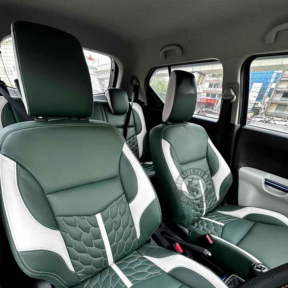 Maruti Suzuki Ignis Interior Modification in Green & White - Pegasus Premium
