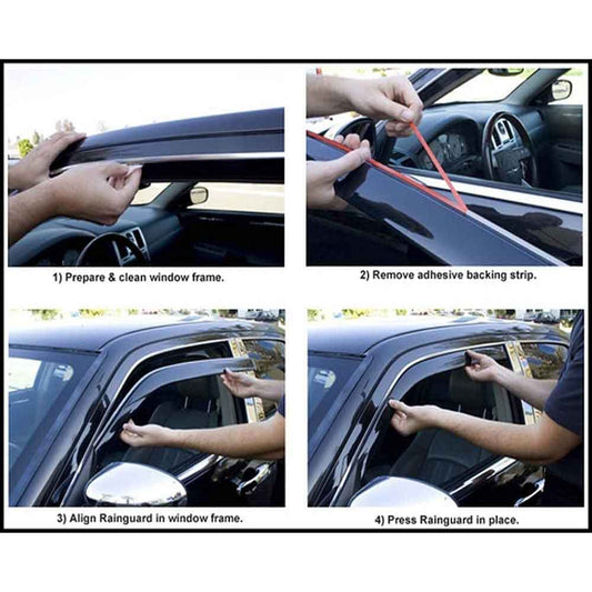 Car Window Door Visor & Rain Visor 4 Pcs. For 7 Seater