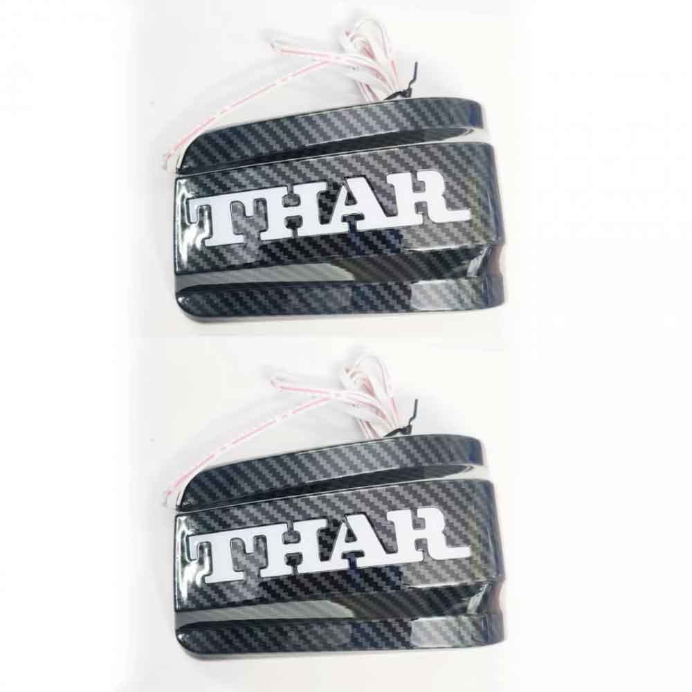 Side Mirror LED Indicator Lights for Mahindra Thar Roxx 2024 Onwards - Carbon Fiber
