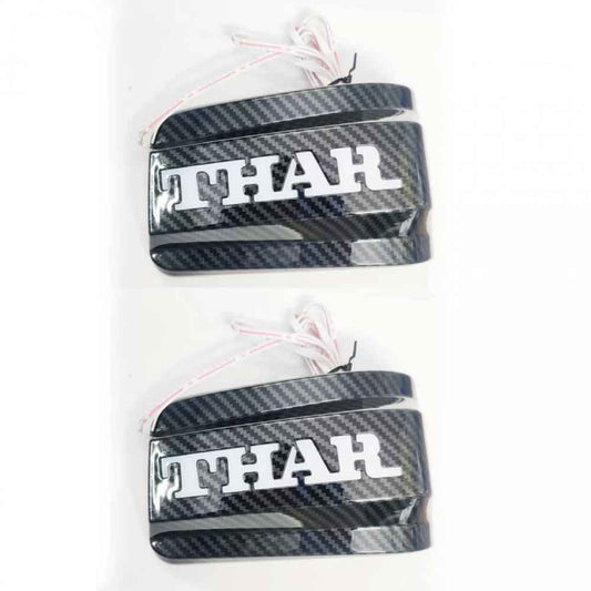 Side Mirror LED Indicator Lights for Mahindra Thar Roxx 2024 Onwards - Carbon Fiber