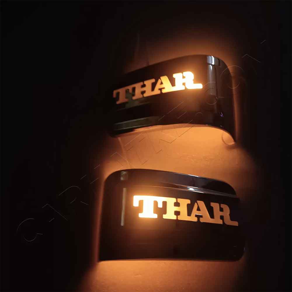 Side Mirror LED Indicator Lights for Mahindra Thar Roxx 2024 Onwards - Carbon Fiber