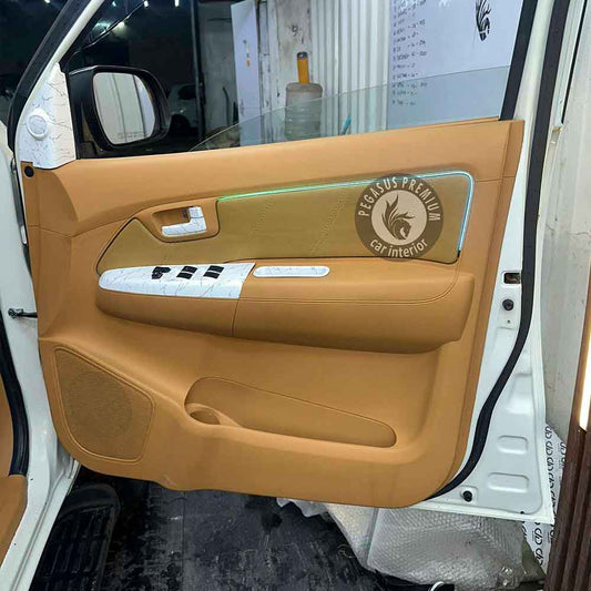 Toyota Fortuner Interior Modification in Tan & White - Pegasus Premium