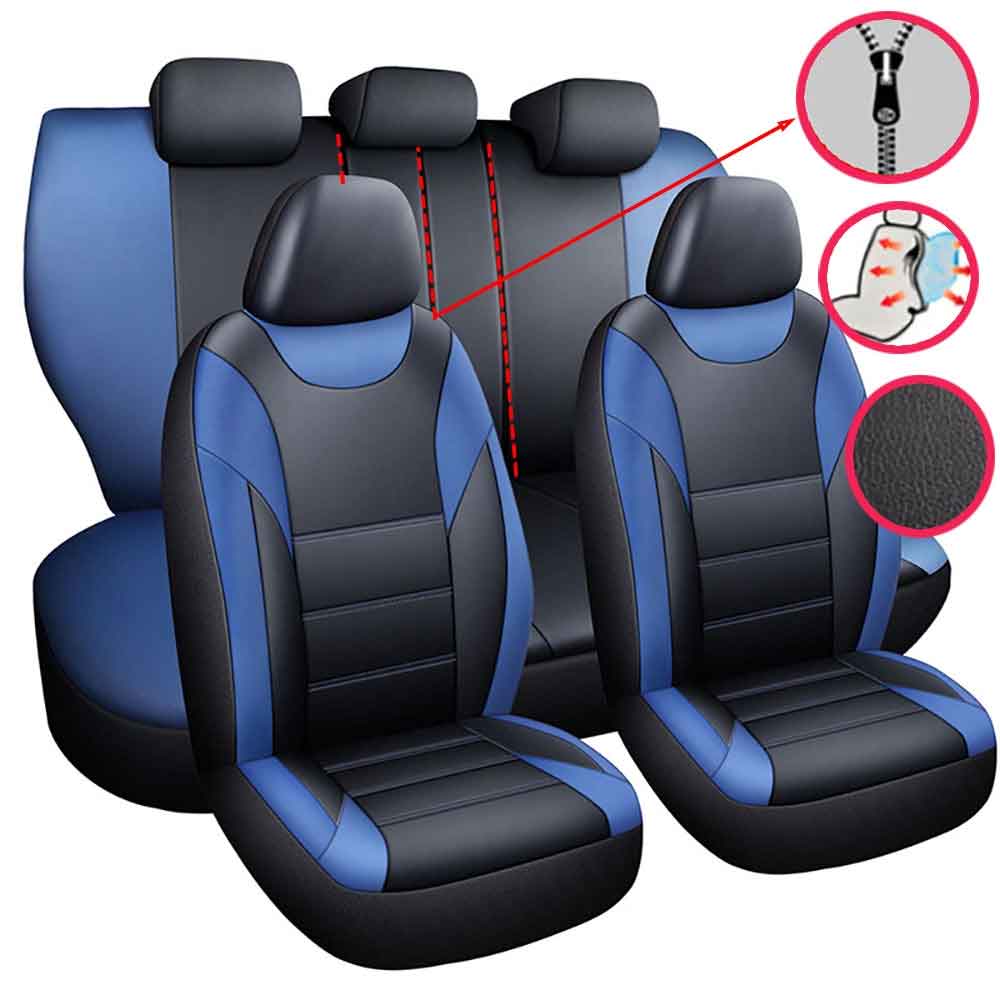 Car Seat Cover in Black Blue Pegasus Premium