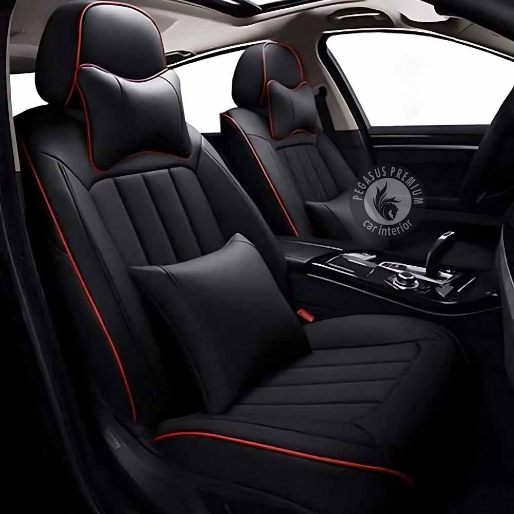 Renault Kwid Seat Cover in Black Red Pegasus Premium