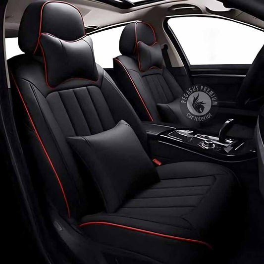 Car Seat Cover in Black Red Pegasus Premium