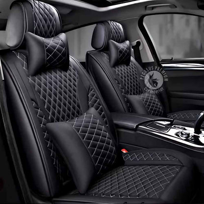 Kia Sonet Seat Cover in Black White Pegasus Premium