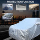 Waterproof Car Body Cover Silver with Mirror and Antenna Pocket, Soft Cotton Lining For 7 Seater