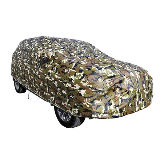 Waterproof Car Body Cover Jungle with Mirror and Antenna Pocket, Soft Cotton Lining For 5 Seater