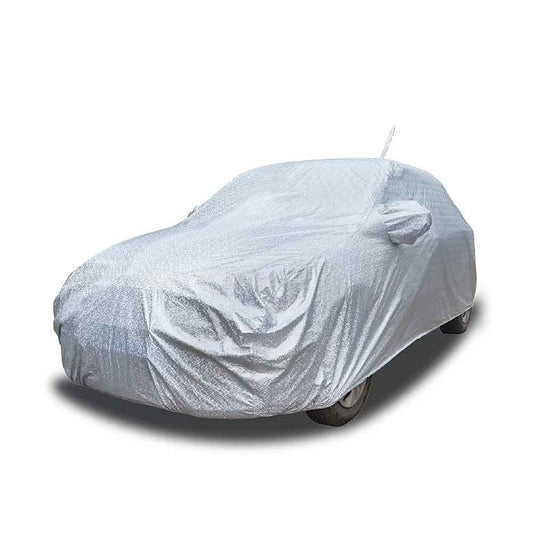 Waterproof Car Body Cover Silver with Mirror and Antenna Pocket, Soft Cotton Lining For 7 Seater