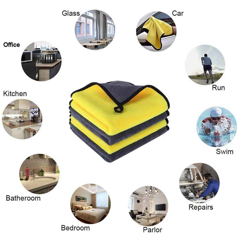Microfiber Cloth for Car Cleaning Set Of 3 Pcs