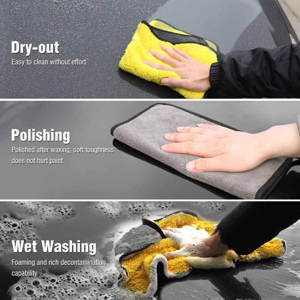 Microfiber Cloth for Car Cleaning Set Of 3 Pcs