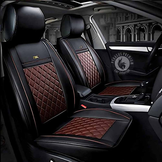 Kia Sonet Seat Cover in Black Brown Pegasus Premium